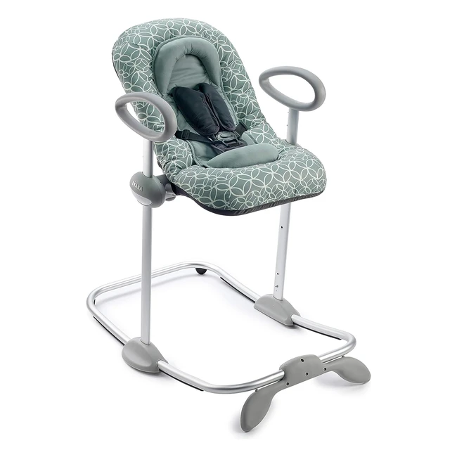 Hamaca para bebés y niños Baba Up Down III - Altura ajustable, función balancín y 4 alturas diferentes - Verde hojas