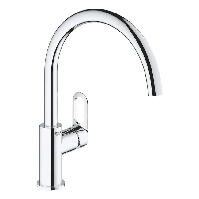 Grohe Start Flow 31555001 Einhebel-Spültischbatterie, Einlochmontage, hoher Auslauf mit Mousseur, Chrom