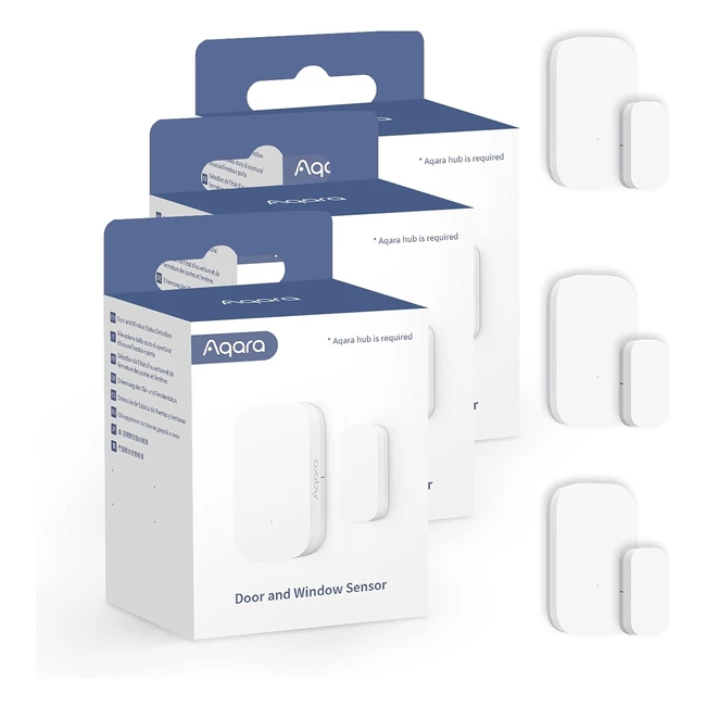 Aqara Dtecteur Ouverture PorteFentre 3-Pack - Hub Zigbee - Compatible Apple