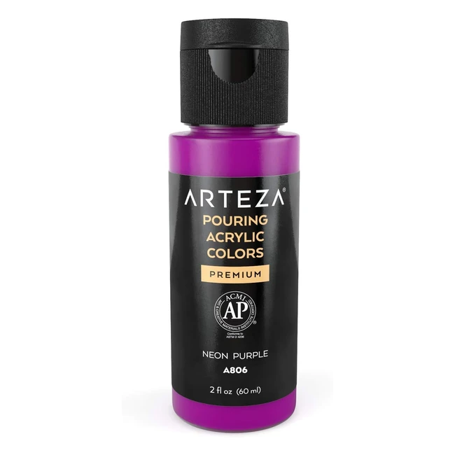 Arteza A803 Vernice Acrilica da Versare 60 ml - Colore Viola Neon - Alta Velocità