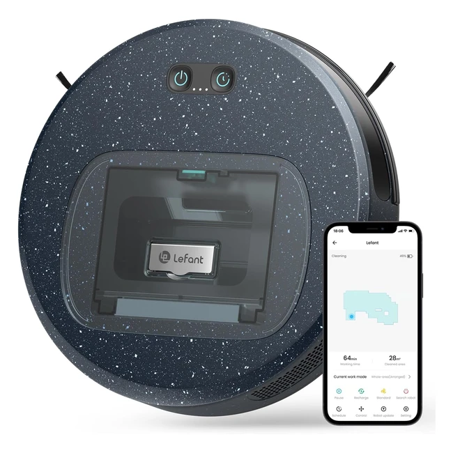 Lefant F1 Robot Vacuum Cleaner - 5000Pa Strong Suction, Superthin Design, Visual Dust Box, Alexa Compatible