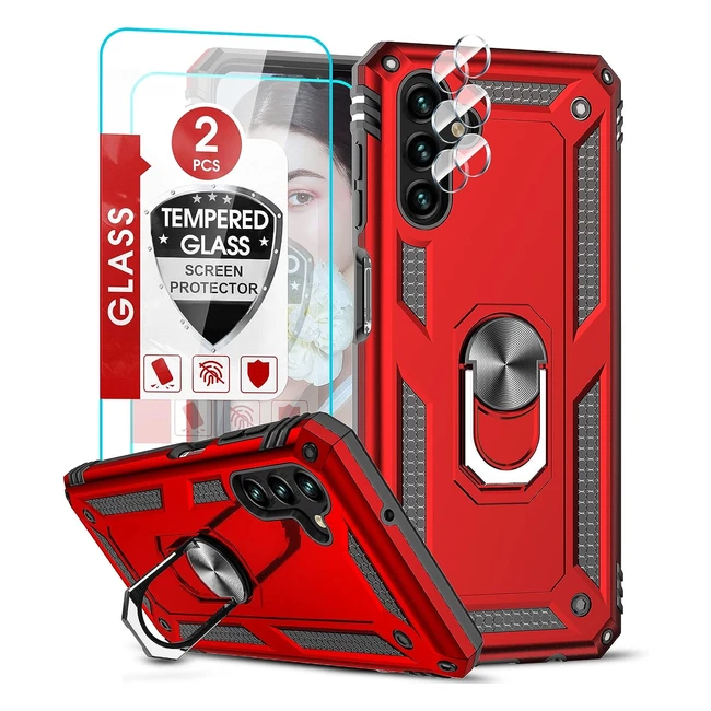 Coque Samsung Galaxy A13 5G avec Verre Trempé et Protection Caméra - Rouge
