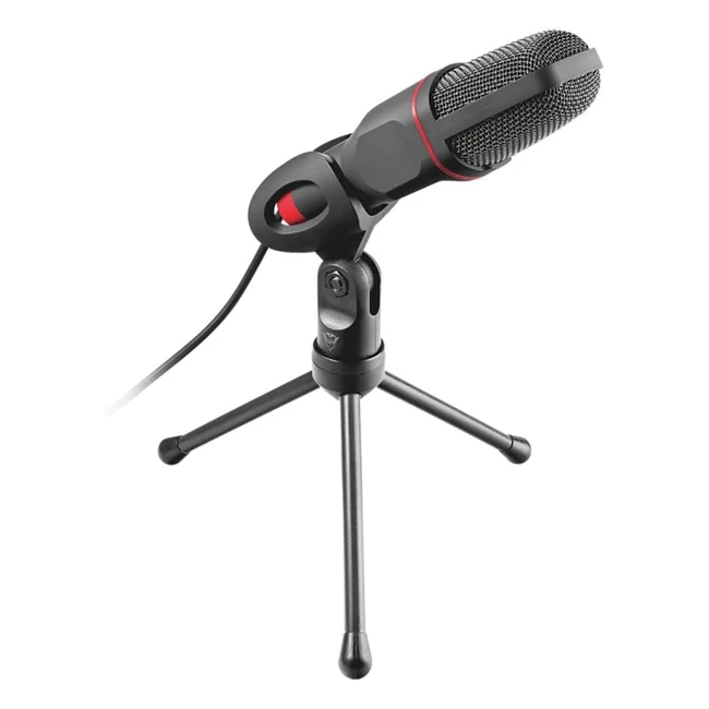 Trust Gaming GXT 212 Mico USB Microphone on Tripod - PC PS4 PS5 Laptop Mic - 35mm & USB Connection - 180m Cable - Streaming Twitch YouTube - Black