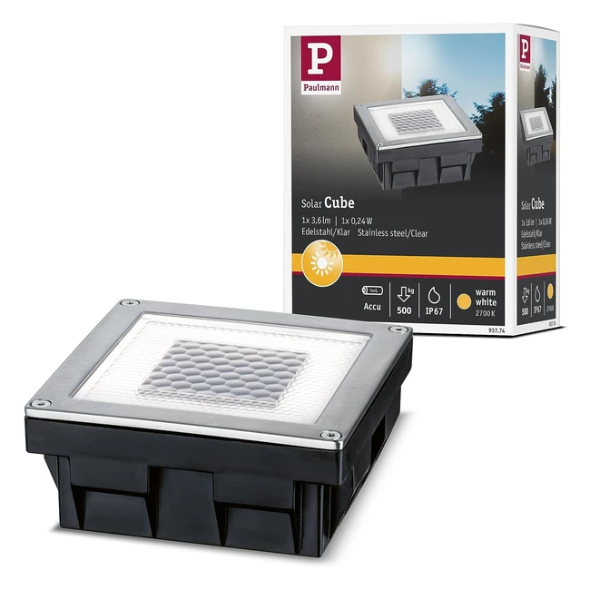 Kit solaire encastr Paulmann 93774 LED 1x024W 100x100mm acier polycarbonate
