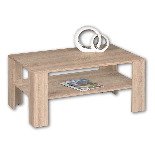 Joker Couchtisch Sonoma Eiche Optik 100x44x60cm - Geräumiger Sofatisch mit Ablage