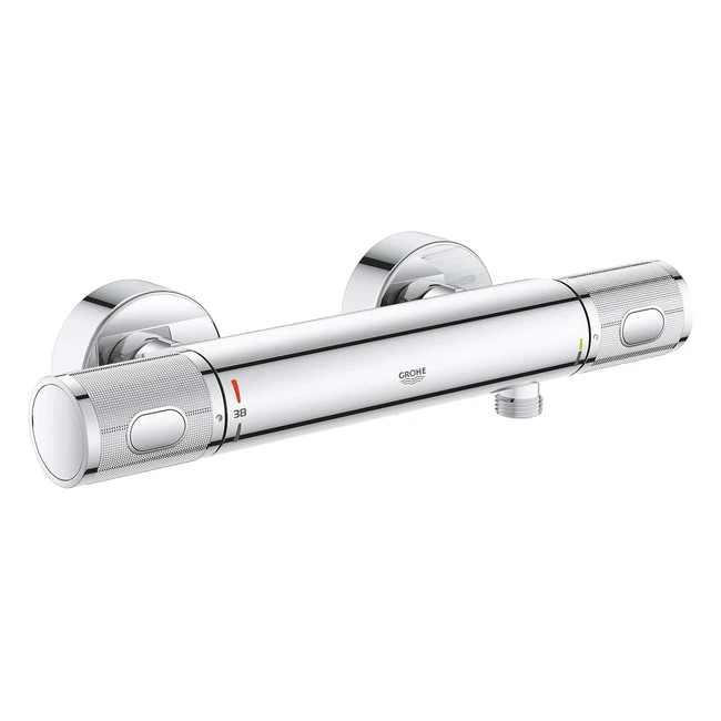 Grohe Precision Feel 34790000 Thermostat-Duschmischer mit Wassersparfunktion, Verbrühschutz, Sicherheitssperre bei 38 °C, Chrom