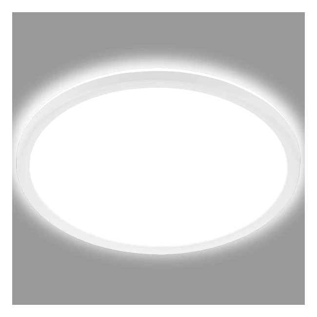 Plafonnier LED ultra mince Briloner Leuchten, blanc, 22W, éclairage indirect