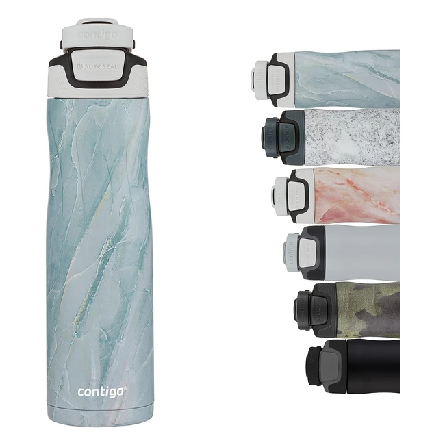 Contigo Autoseal Couture Stainless Steel Water Bottle - 100% Leakproof, Keeps Drinks Cold for up to 28 Hours - BPA Free - 720ml