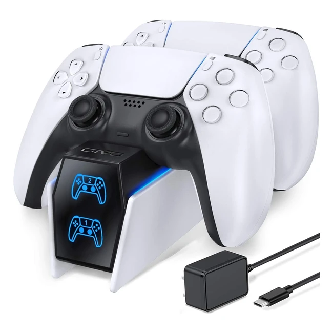 OIVO PS5 Controller Ladestation - Schnellladung in 2 Std. - PlayStation 5 Wireless Controller - Weiß