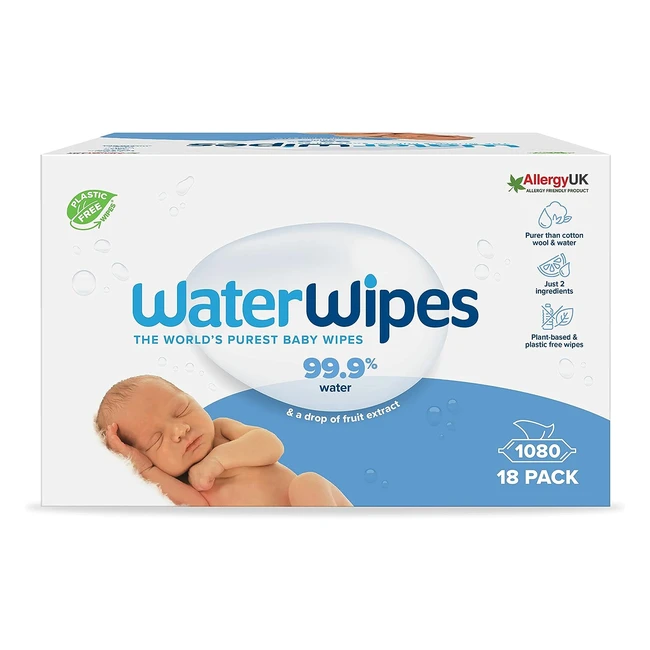 WaterWipes Original Baby Wipes 1080 Count - Gentle and Unscented for Sensitive S