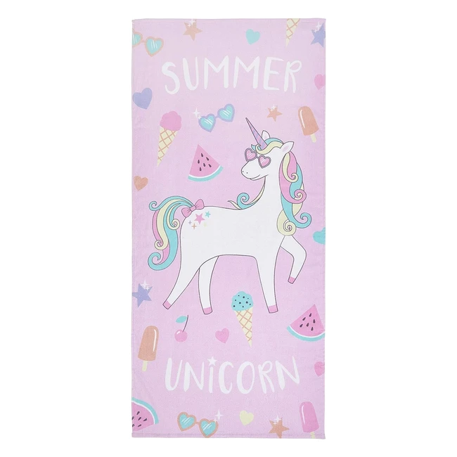 Catherine Lansfield Summer Unicorn Beach Towel | 76x160cm | Stylish Design