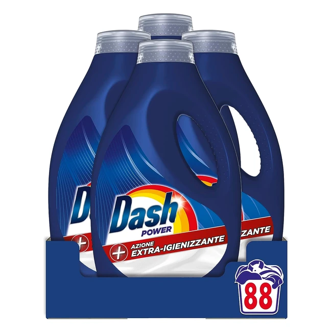 Dash Power Detersivo Liquido Lavatrice 88 Lavaggi 4x22 - Azione Extraigienizzant