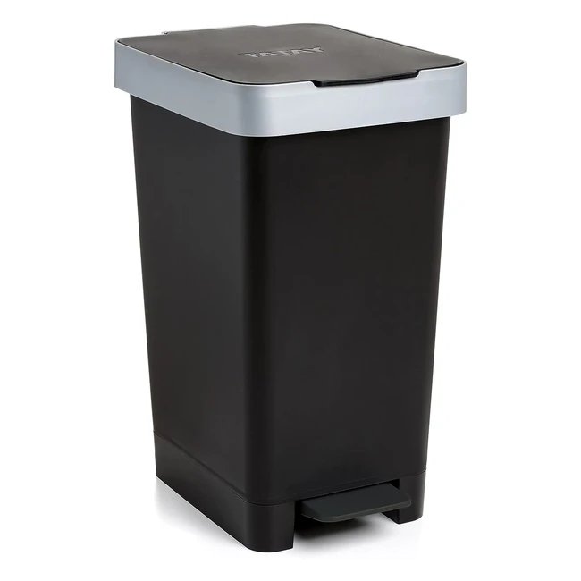 Tatay 1021050 Kitchen Waste Bin 25L - Smart AMZ Black Plastic