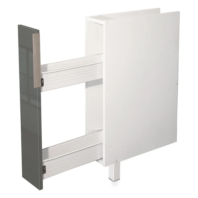 Meuble bas de cuisine Berlioz Creations CE15BG - Gris Haute Brillance - 15 x 52 x 83 cm