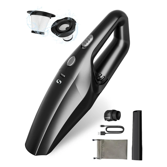 Servomaster Aspirateur Main Sans Fil - Mini Aspirateur Voiture Puissant - Batterie Rechargeable - Accessoires Intérieur Kit Nettoyage Voiture