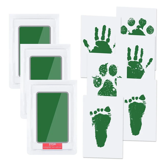 Kit empreinte pieds et mains bébé - Vicloon - Réf: 9PCS - Encre sûre et inoffensive - Souvenir familial - Cadeau de baptême