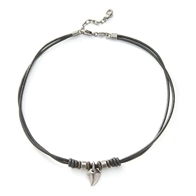 Fossil Herrenkette JF85832040 - Edelstahl Halskette, 47 cm, mit Haifischzahn-Anhänger