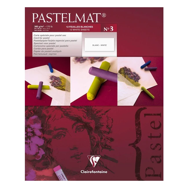 Clairefontaine Pastelmat Pad - White 360g - 24x30cm - 12 Sheets