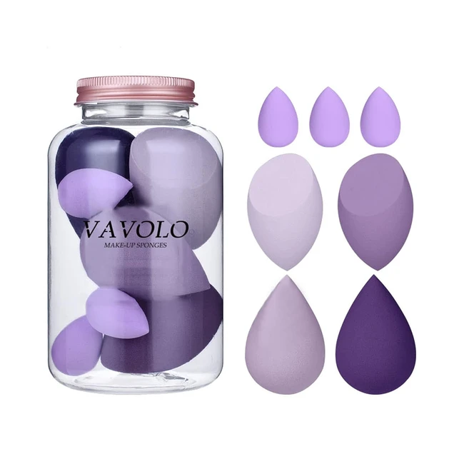 7-teiliges Make-up-Schwamm-Set Pink-Serie Multicolor Make-up-Schwamm-Set Foundation Blending Beauty Blender für Flüssigcremes und Puder - Bpurple