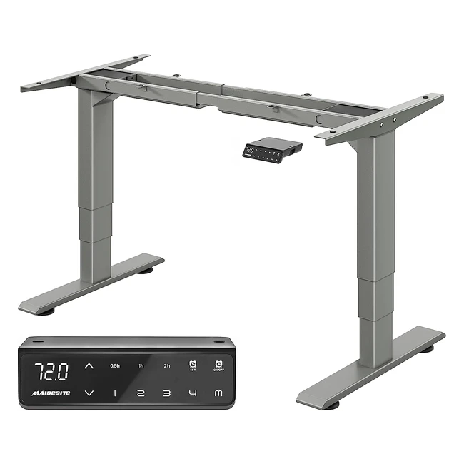 Height Adjustable Electric Standing Desk Frame Dual Motor - 3 Stage - Gray T2 Pro Plus