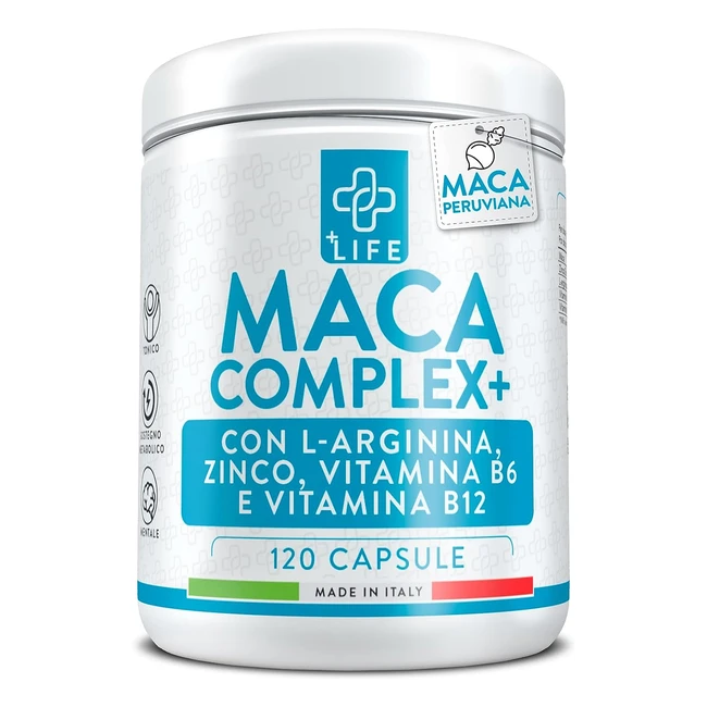 Maca Peruviana Capsule con Arginina e Zinco Piulife - Energia, Prestazioni Atletiche e Resistenza