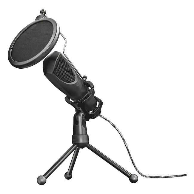 Trust Gaming GXT 232 Mantis Streaming Gaming Microphone | USB | Shock Mount | Pop Filter | Tripod Stand | Black