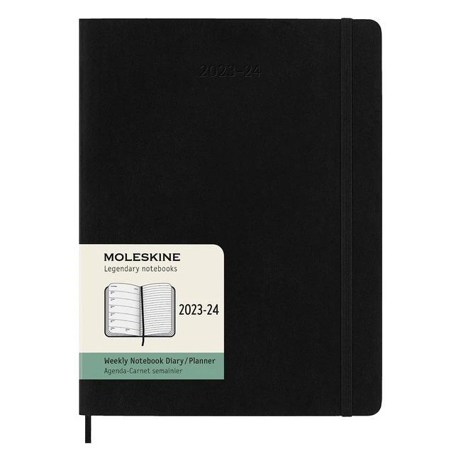 Agenda hebdomadaire Moleskine 2023-2024 18 mois format extra large 19x25 cm n