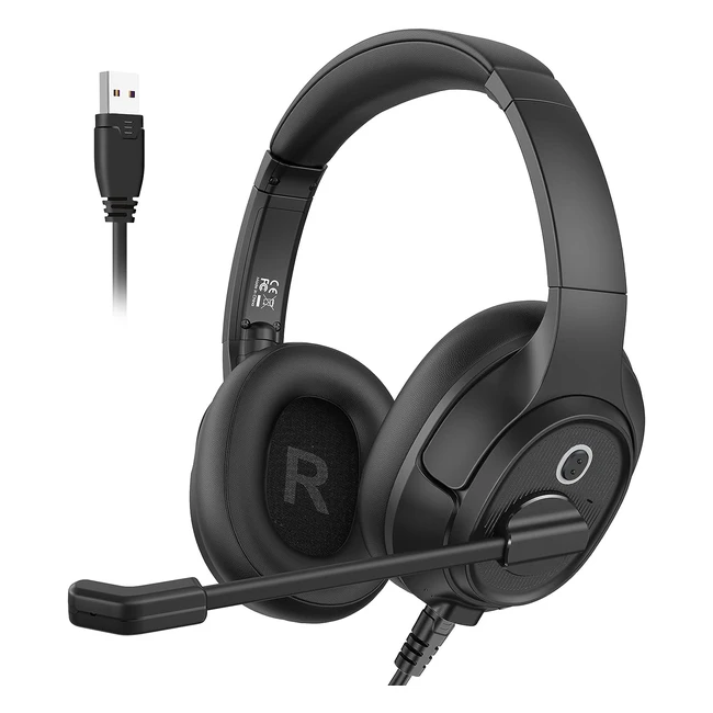 Eksa Auriculares USB con Micrfono - Cancelacin de Ruido - Control de Audio -