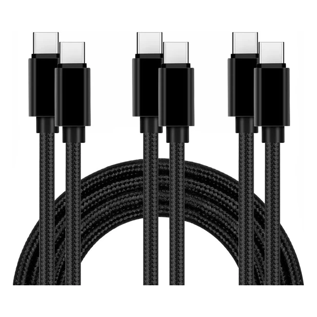 Cable USB C a USB C 60W 3Pack 2m - Cargador de carga rápida - Samsung Galaxy S22/S21/S20 - MacBook Air - iPad Pro - Google Pixel - #CableUSB #CargadorRápido #SamsungGalaxy #MacBookAir #iPadPro
