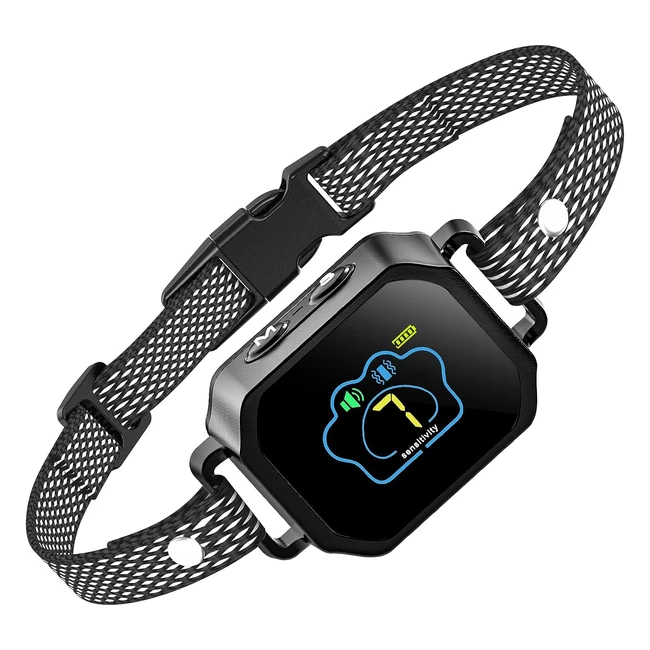 Rechargeable Smart Bark Collar - HD Colour Screen - VibrationBeep - 7 Sensitivi