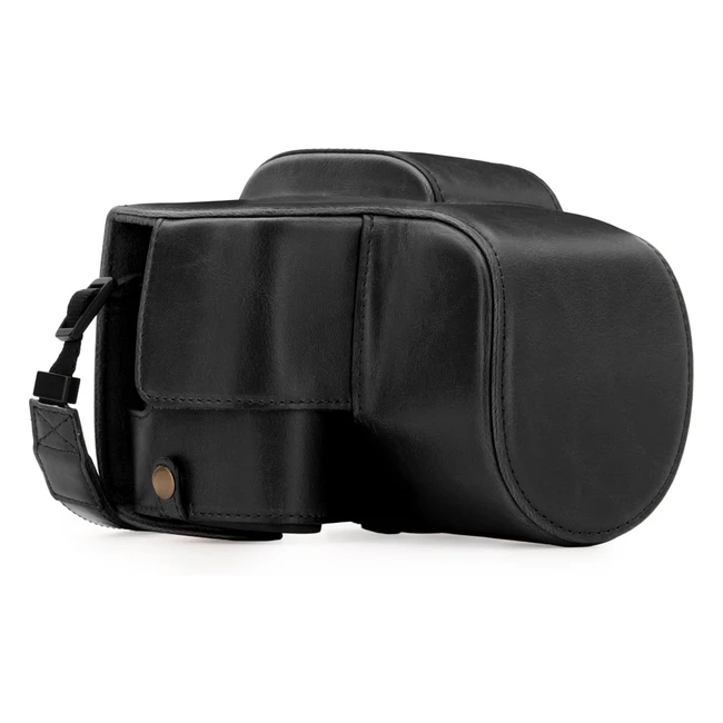 Custodia in pelle Megagear per Panasonic Lumix DCFZ80 FZ82 - Nero