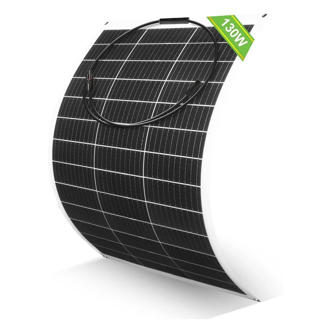 Panel Solar Flexible ECO-WORTHY 130W 12V - Placa Monocristalina Porttil para B