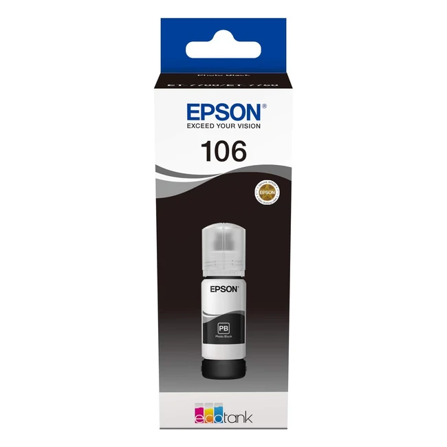 Epson EcoTank 106 Black Genuine Ink Bottle - Ultra High Yield - ET7700/ET7750