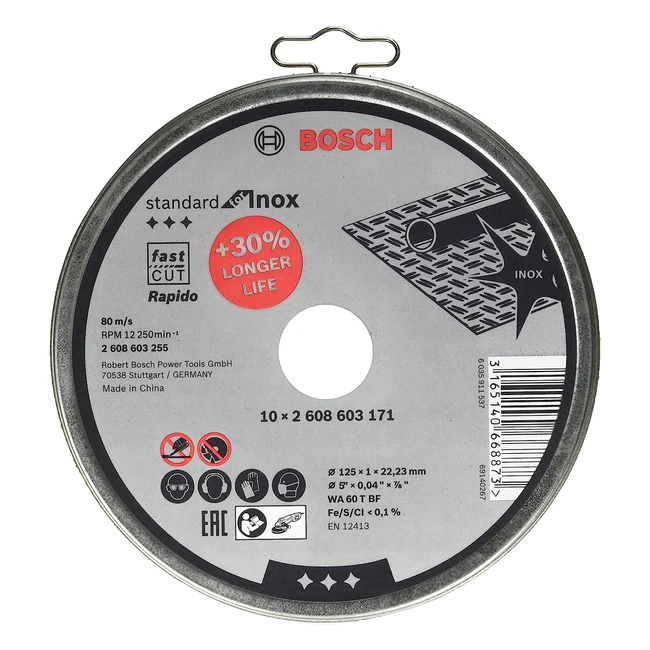 Bosch 2608603255 Inox Rapido Trennscheibe - Schnittscheibe für gerade Schnitte