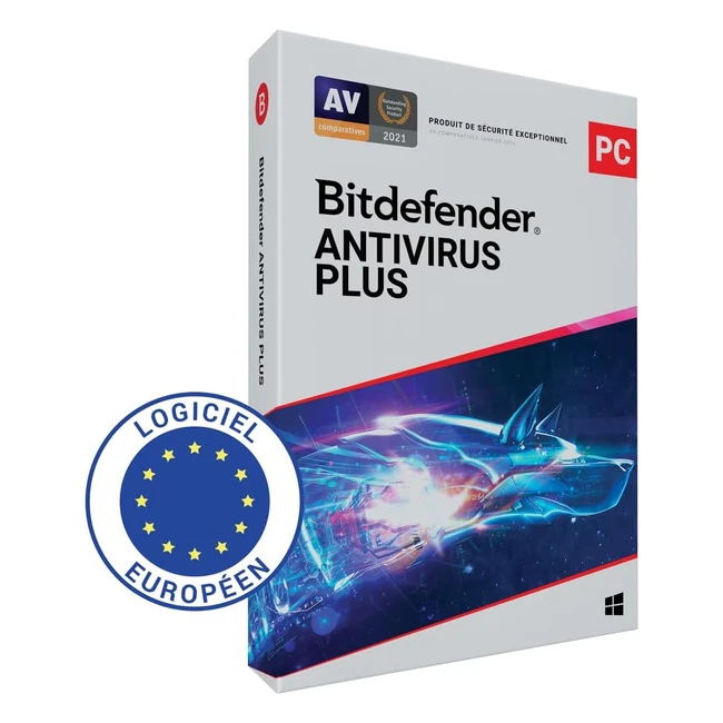 Bitdefender Antivirus Plus 2023 - Protection essentielle pour Windows - 1 appareil, 1 an