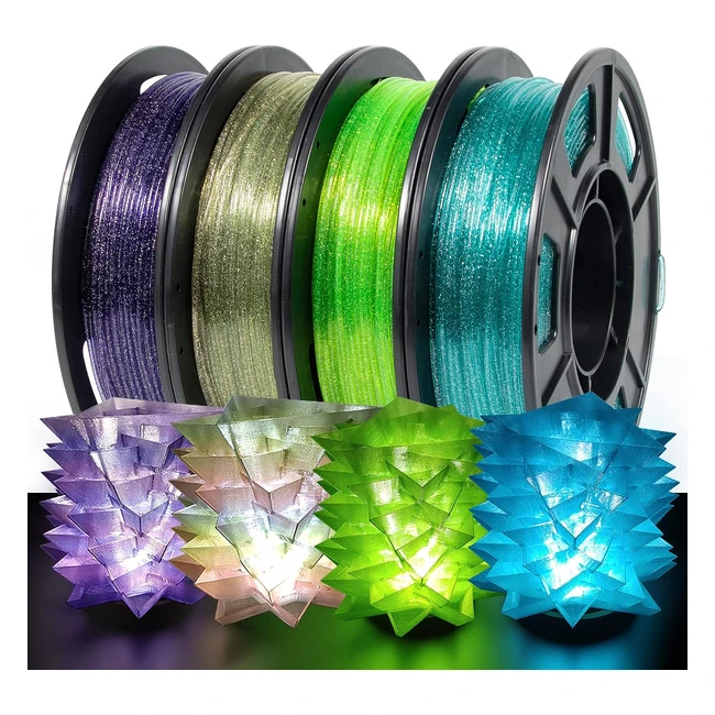 Filament PETG Glitter 175mm - Iemai - Rf 250g x 4 - VertBleuVioletArc-en-c