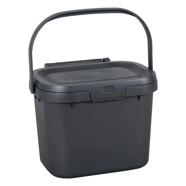 Addis 518251 Everyday Kitchen Food Waste Compost Caddy Bin 45L - Silver Metallic