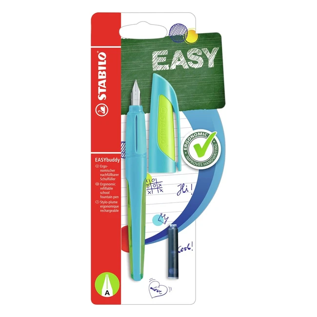 Stabilo EasyBuddy Fresh Edition Schulfller hellblau-limette blau lschtbar