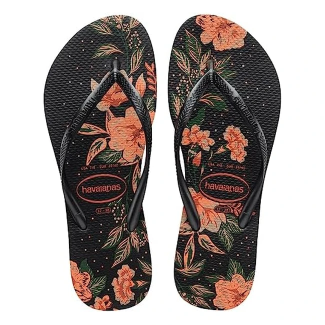 Havaianas Women's Slim Organic Flipflop - Black/Pink - UK 4.5/5.5