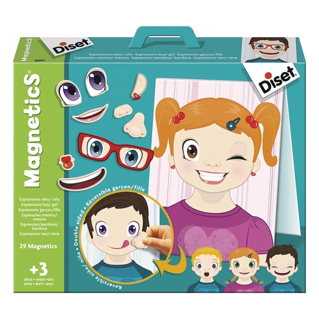 Juego Educativo Diset Magnetics Expresiones - Piezas Magnéticas - A partir de 3 años