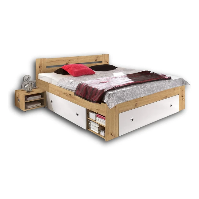 Letto matrimoniale moderno Stefan 180x200 cm con comodini - Cameretta completa i