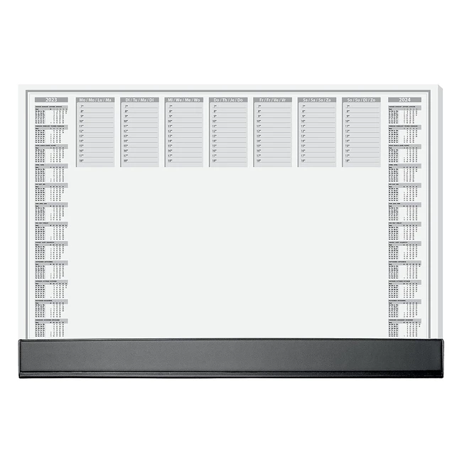 Sigel HO365 Schreibunterlage mit Schutzleiste 2-Jahres-Kalender 2023 2024 DIN A2 40 Blatt nachhaltige Verpackung