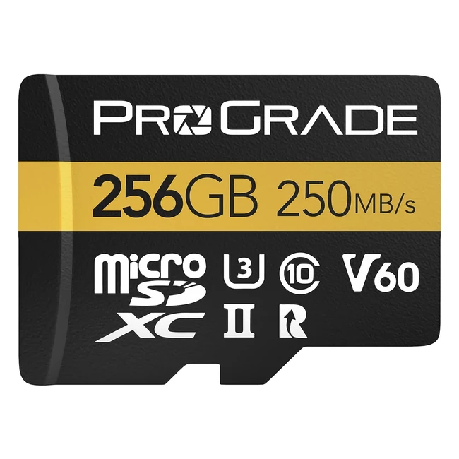 Scheda MicroSD V60 256GB - Alta Velocit di Lettura 250MBs - Prograde Digital