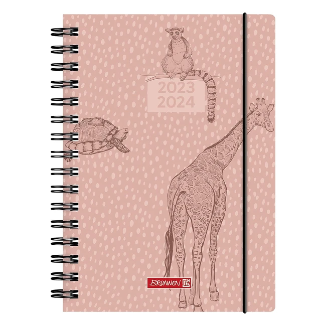 Brunnen Schulplaner Wildtiere 2023-2024 A5 Pink 1 Seite 1 Tag