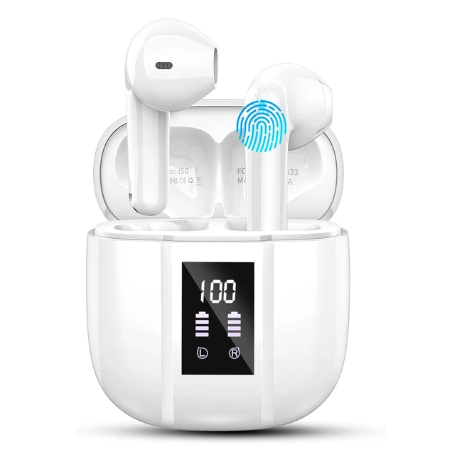 Auriculares Bluetooth Halfinear 53 48 Horas Estreo Hifi IP7 Blanco