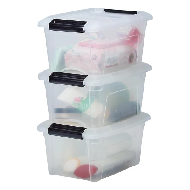 Caja de Almacenamiento Plástica Iris Ohyama 5L - Lote de 3 DDNTB5 Transparente