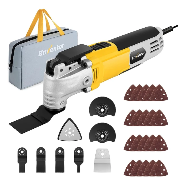 Enventor Utensile Multifunzione Oscillante 300W - Kit 1500022000rpm - 6 Velocit