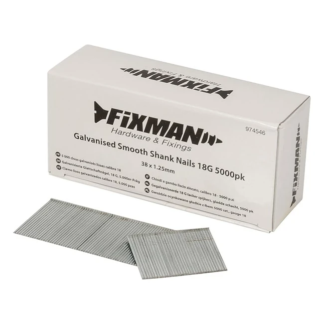 Clavos lisos galvanizados calibre 18 Fixman 974546 - Set de 5000 piezas