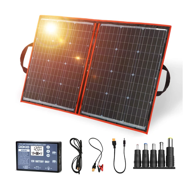 Panel Solar Plegable Dokio Negro 100W Monocristalino - Alta Eficiencia