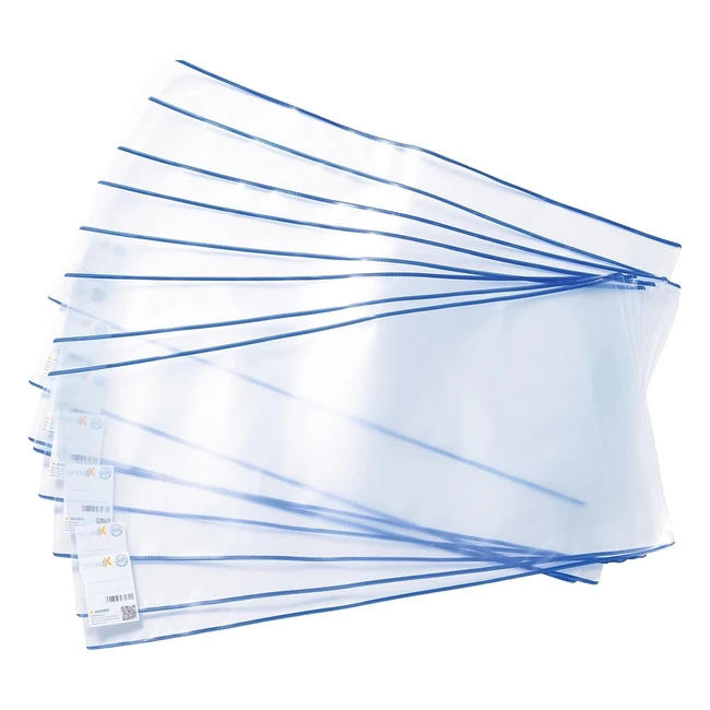 Herma 20232 Hermax Classic Buchumschlag 26 x 54 cm, 10er Pack, mit Markierungsetikett und Kantenschutz, aus abwischbarer Polypropylenfolie, transparent